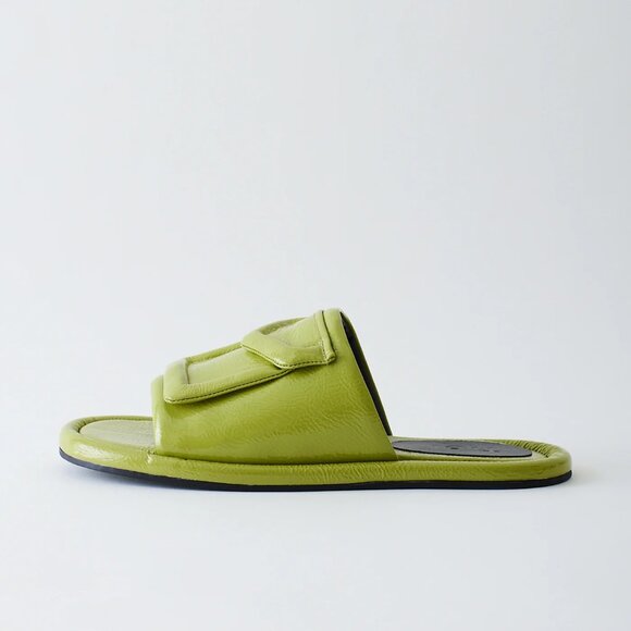 Tibi Beryen Naplack Sandal, peridot, size 35 - Picture 1 of 11